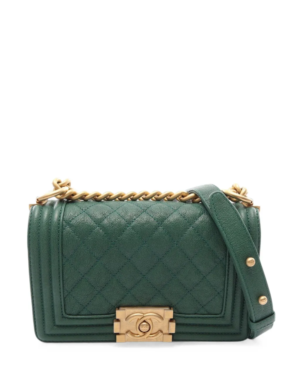 CHANEL Pre-Owned 2018-2019 Boy Chanel chain shoulder bag - Verde