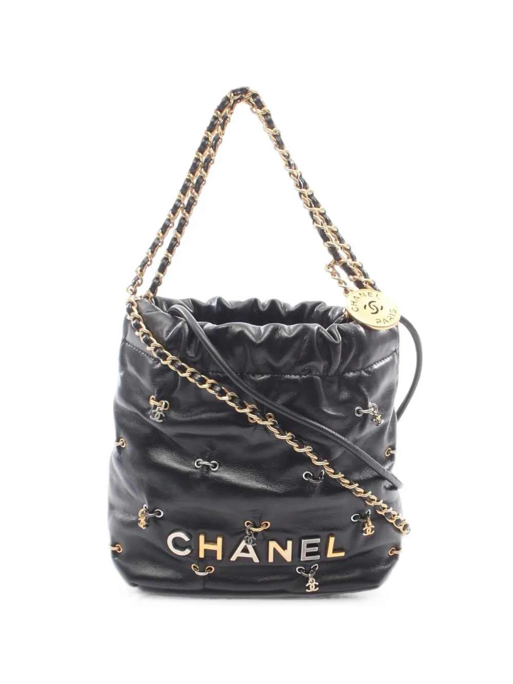 CHANEL Pre-Owned mini Chanel 22 chain calf leather shoulder bag - Nero