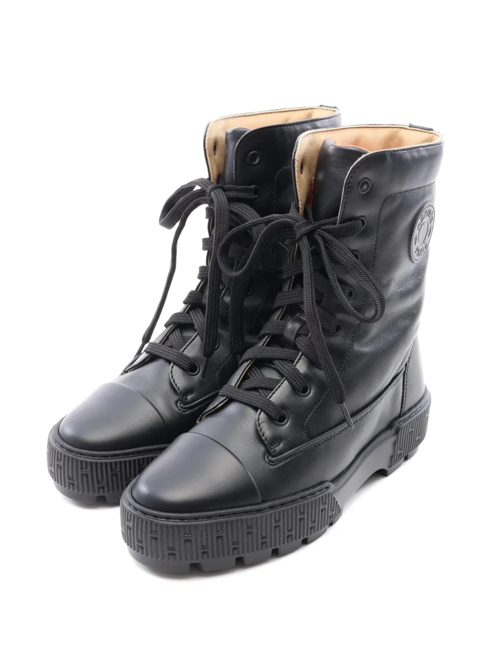 Hermès Pre-Owned bottines Fresh à lacets et détail de logo (années 2020) - Noir Hermès Pre-Owned bottines Fresh à lacets et détail de logo (années 2020) - Noir