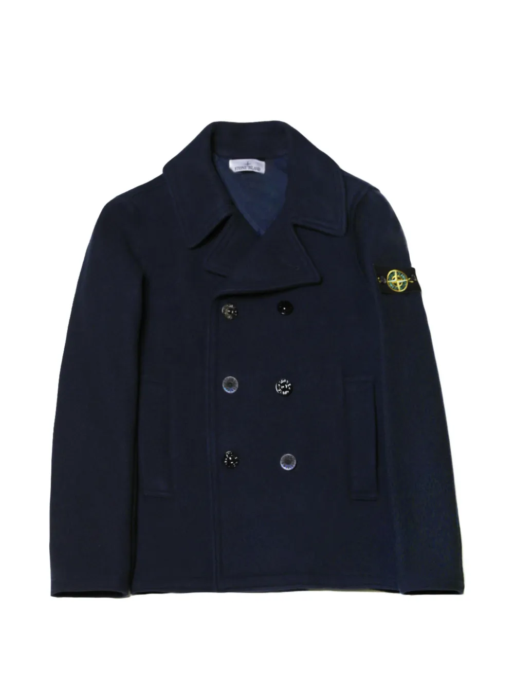 Stone Island double-breasted pea coat - Blu