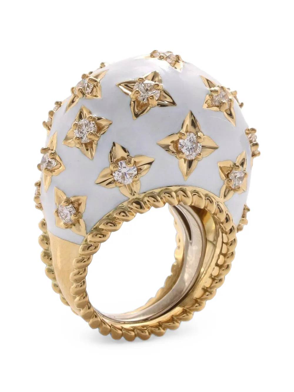David Webb Anello a stella in smalto con diamanti - Oro