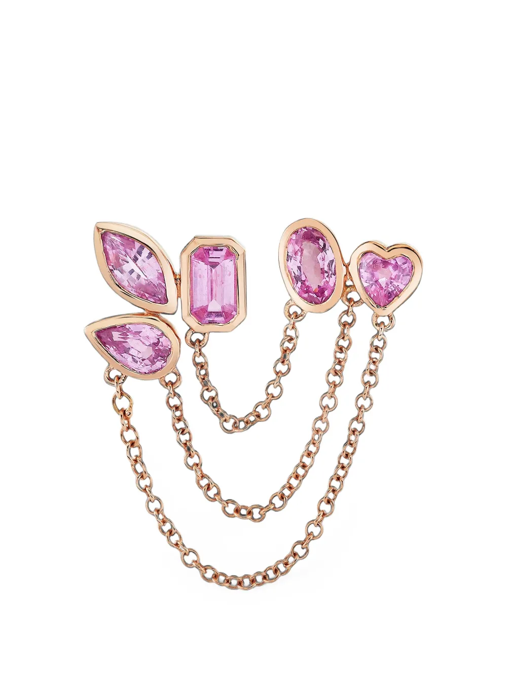 SHAY pink sapphire chain link stud earring