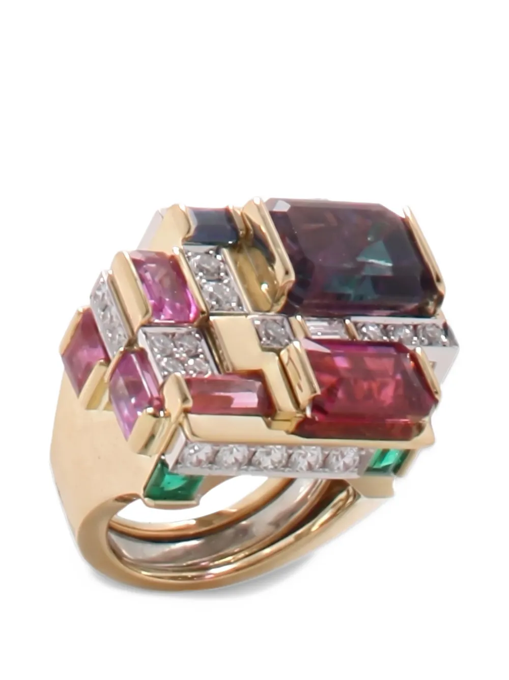 David Webb Anello Cubist - Oro