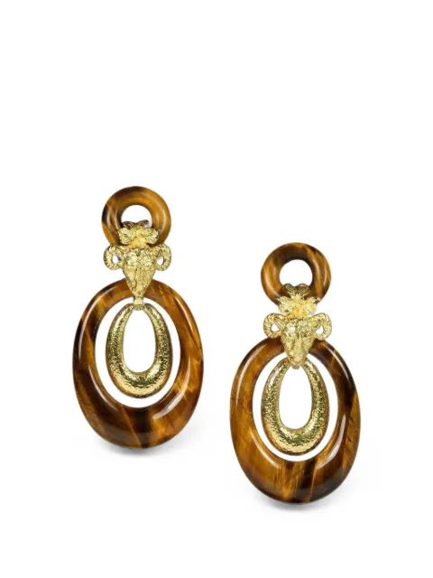 David Webb Ram's Head Double Hoop Earrings