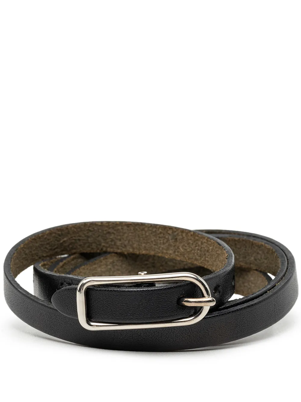 Hermès Pre-Owned 1997-2014 Palladium Plated Swift Triple Wrap Hapi I Bracelet costume bracelet - Nero