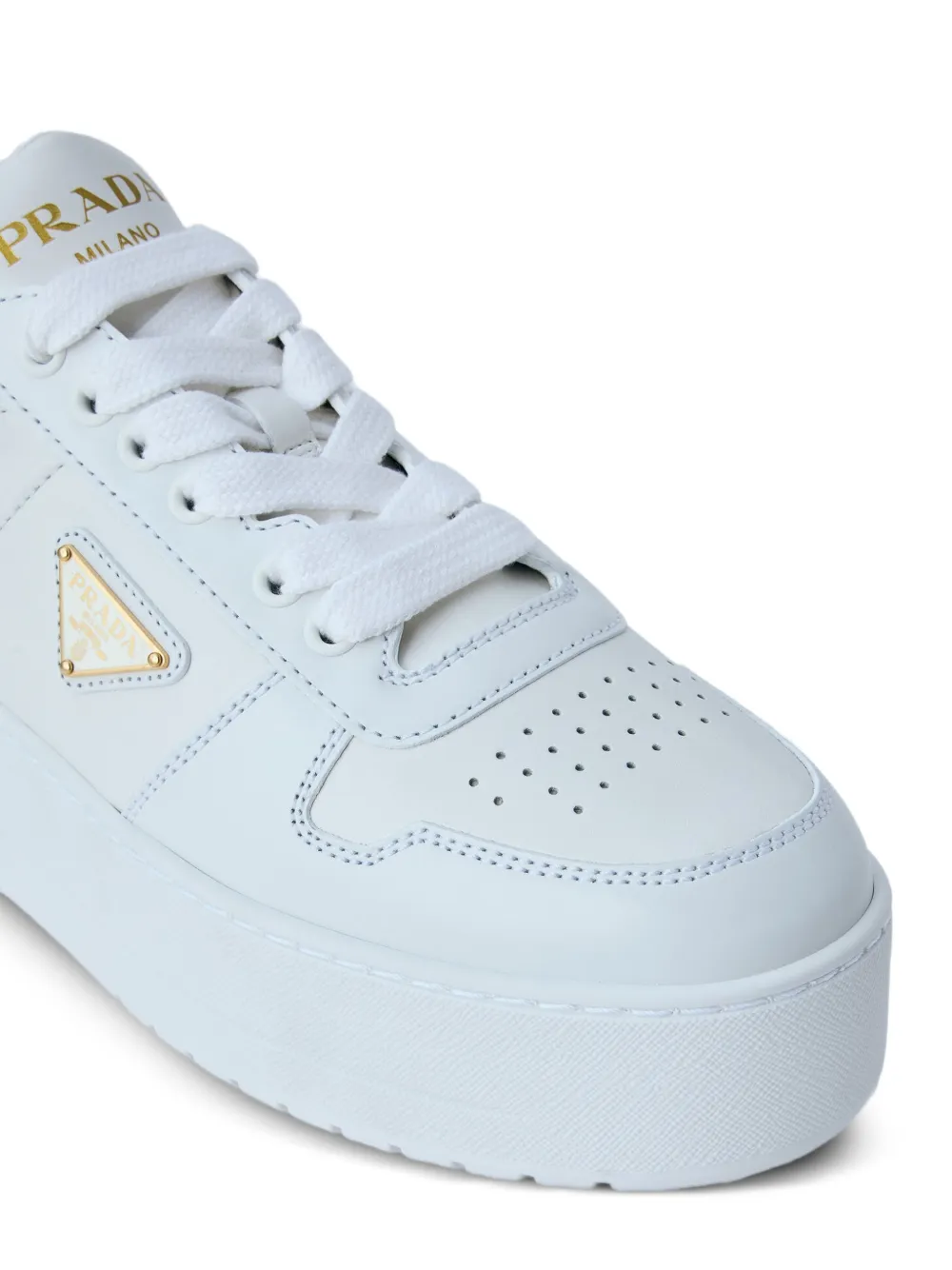 Prada Downtown Bold leren sneakers Wit