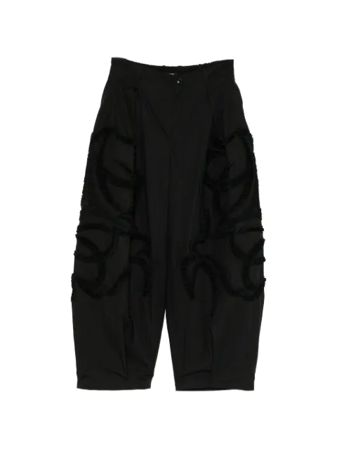 Taakk ruffled pleated trousers