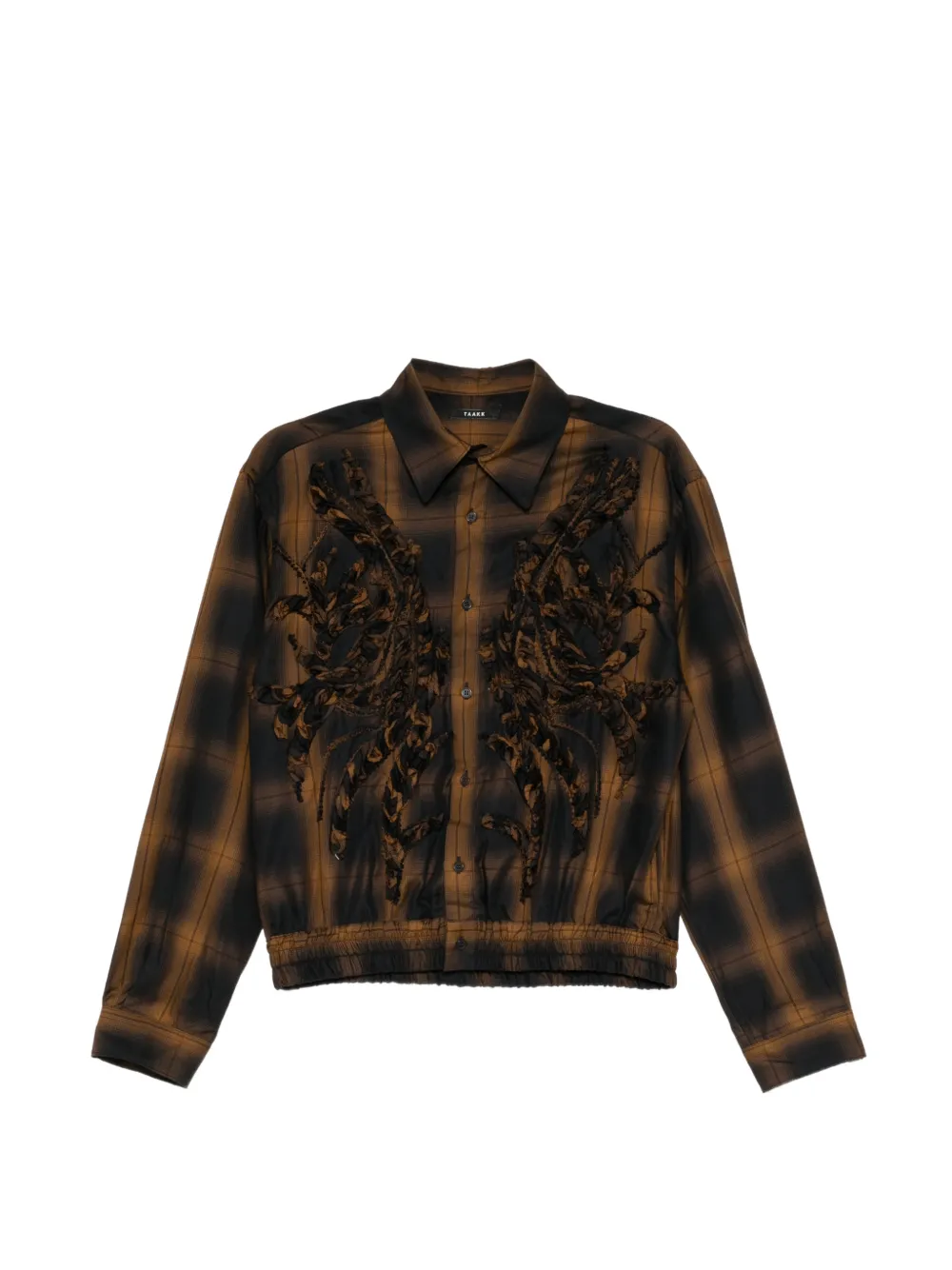Taakk check-pattern embroidered shirt