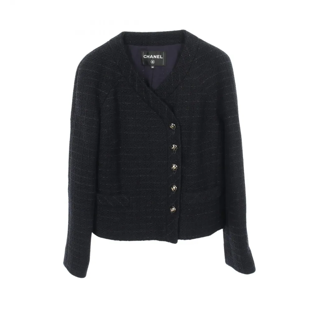 CHANEL Pre-Owned 1986-1988 Cocomark tweed jacket - Blu