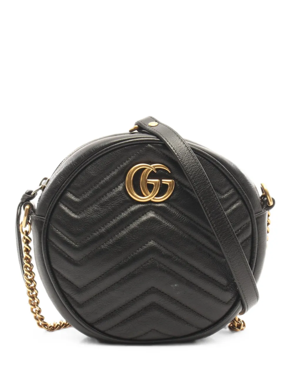 Gucci Pre-Owned 2000s GG Marmont round shoulder bag - Nero