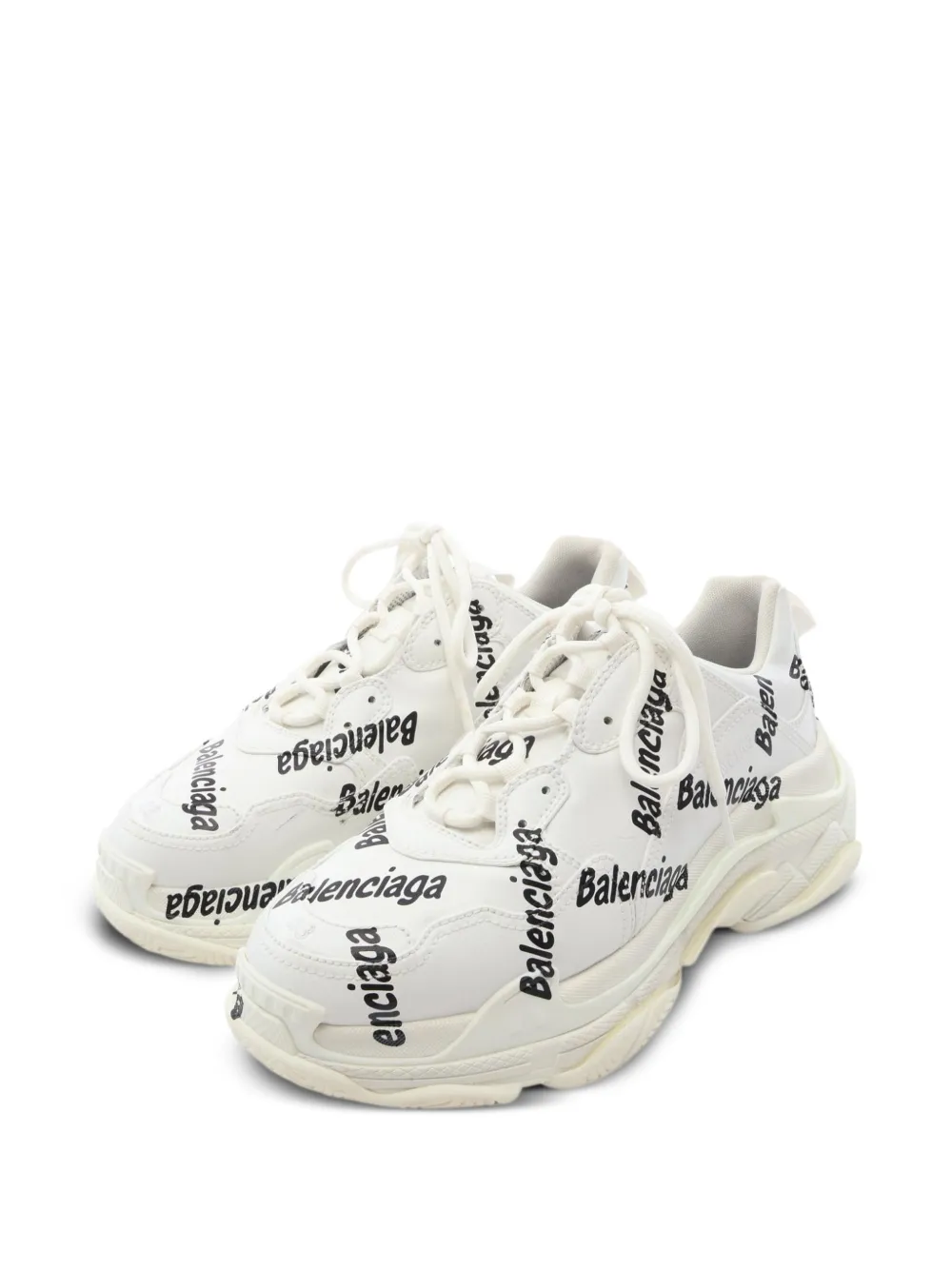 Balenciaga Pre-Owned 2010s Triple S Sneakers mit Logo - Weiß