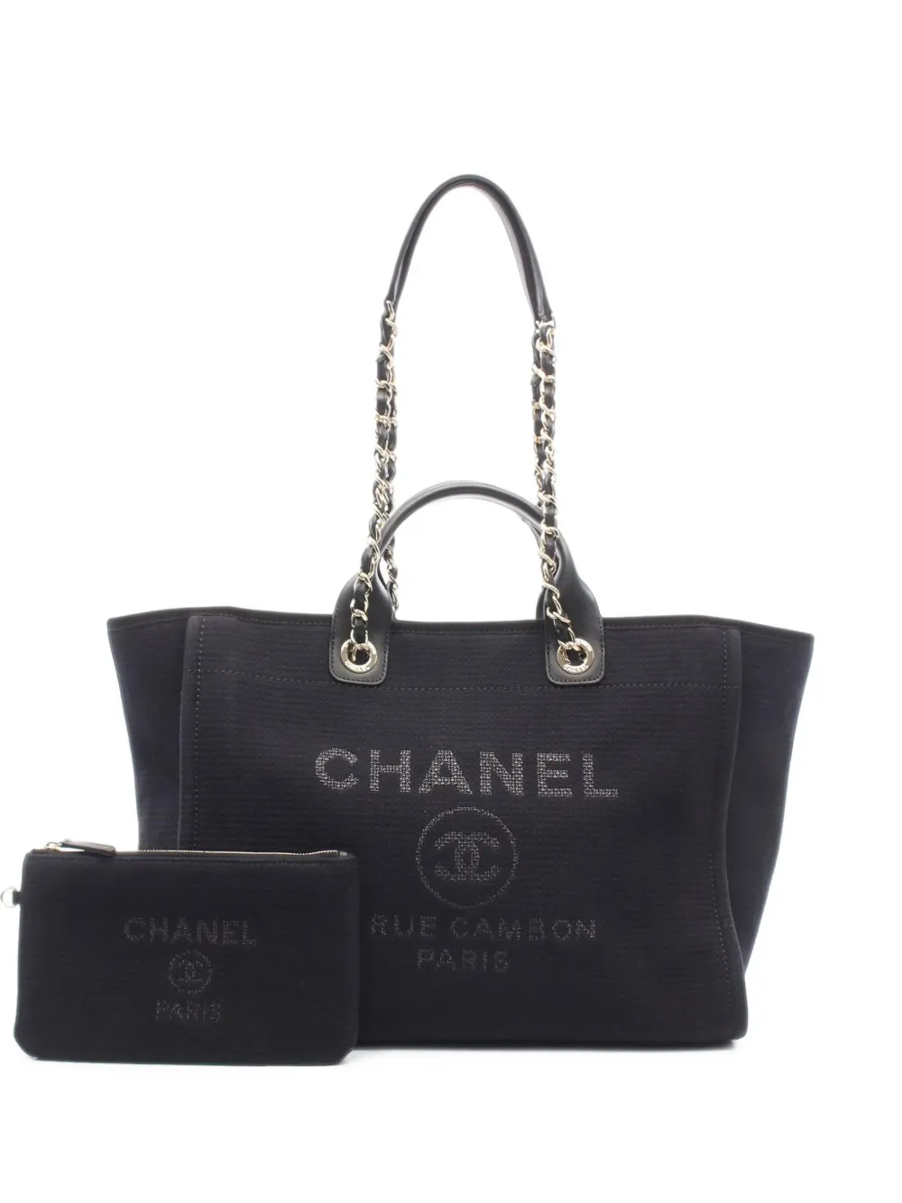 CHANEL Pre-Owned Deauville chain tote bag - Nero