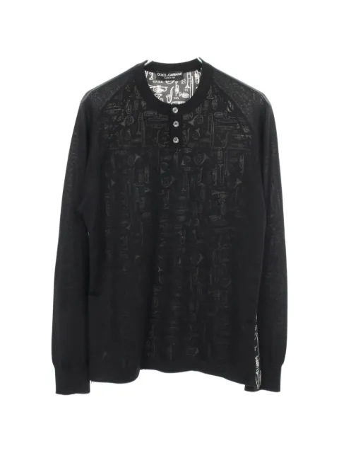Dolce & Gabbana Pre-Owned 2010s Henley musical-instrument print sweater