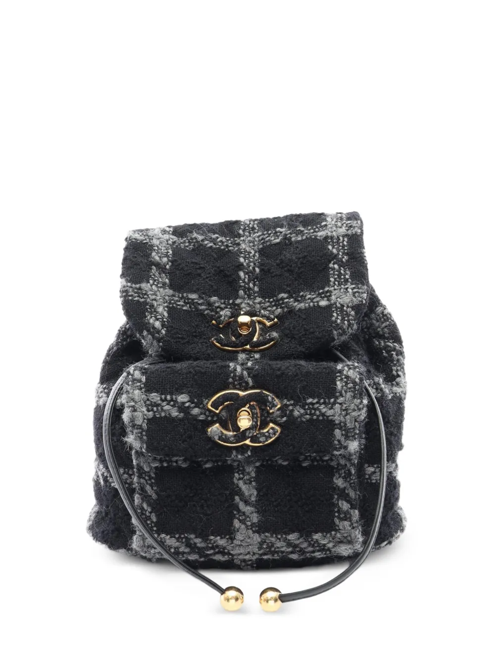 CHANEL Pre-Owned sac à dos Coco Mark en laine (années 2021) - Noir