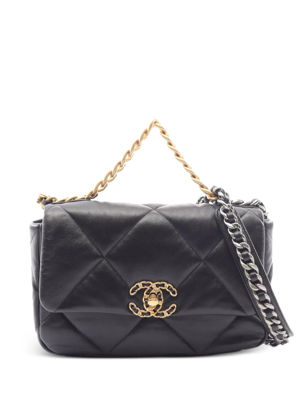 CHANEL Pre-Owned 2021 19 Dizeneuf matelassé shoulder bag - Nero