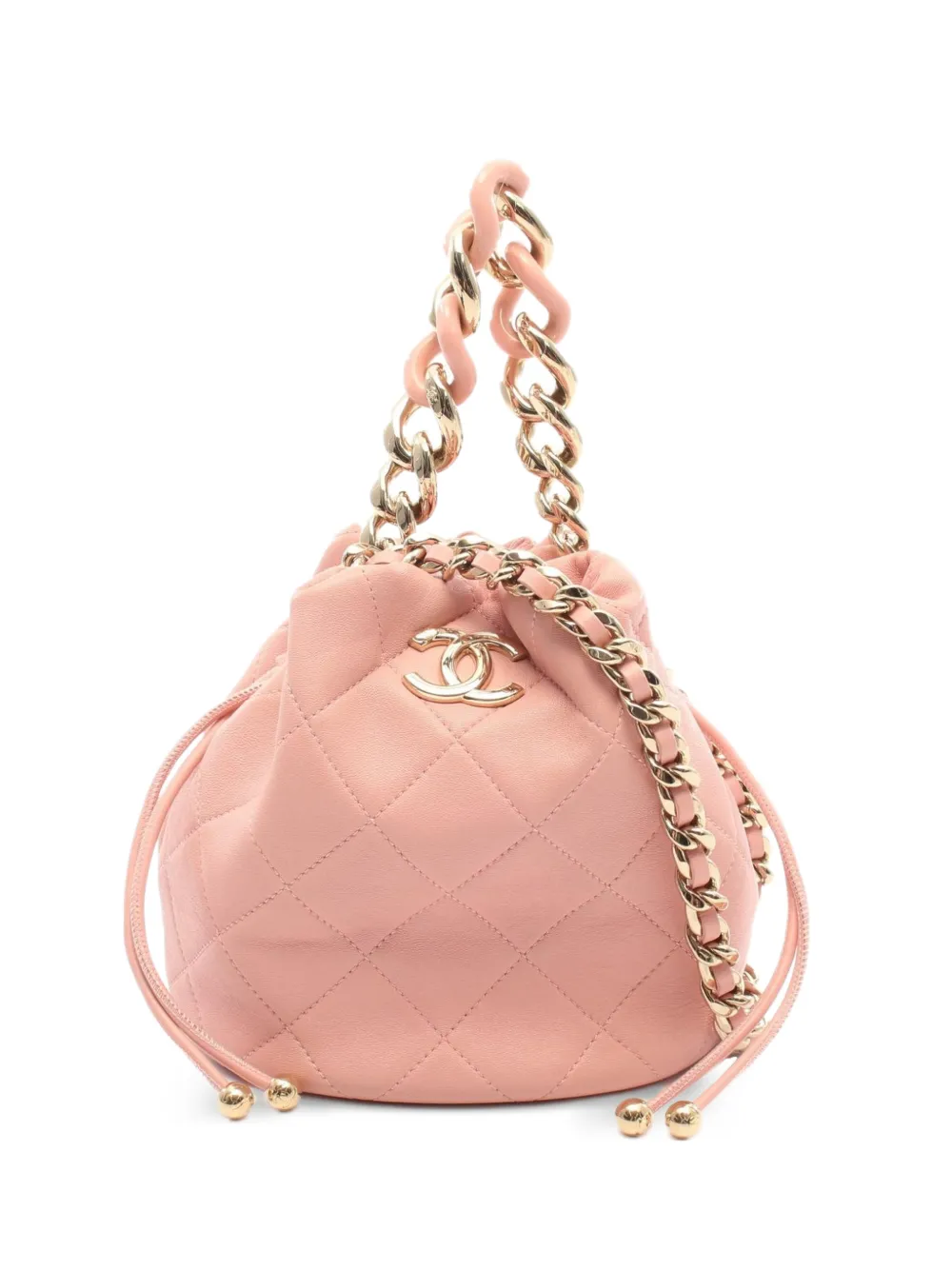 CHANEL Pre-Owned sac seau matelassé à lien de resserrage (années 2021) - Rose