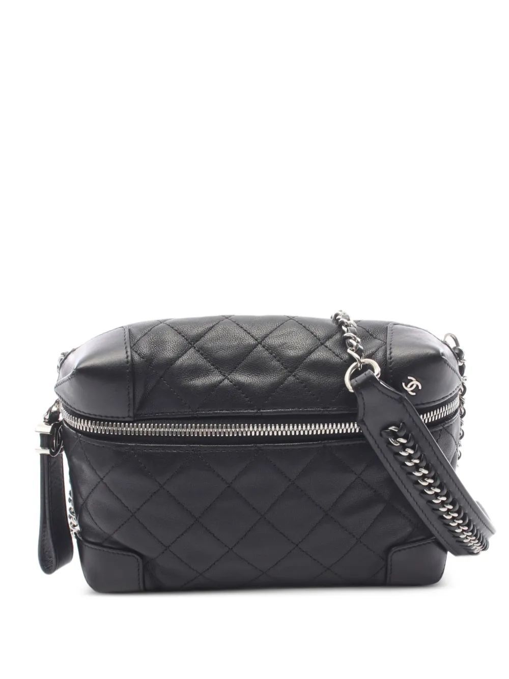 CHANEL Pre-Owned 2017-2018 quilted chain-link shoulder bag - Nero