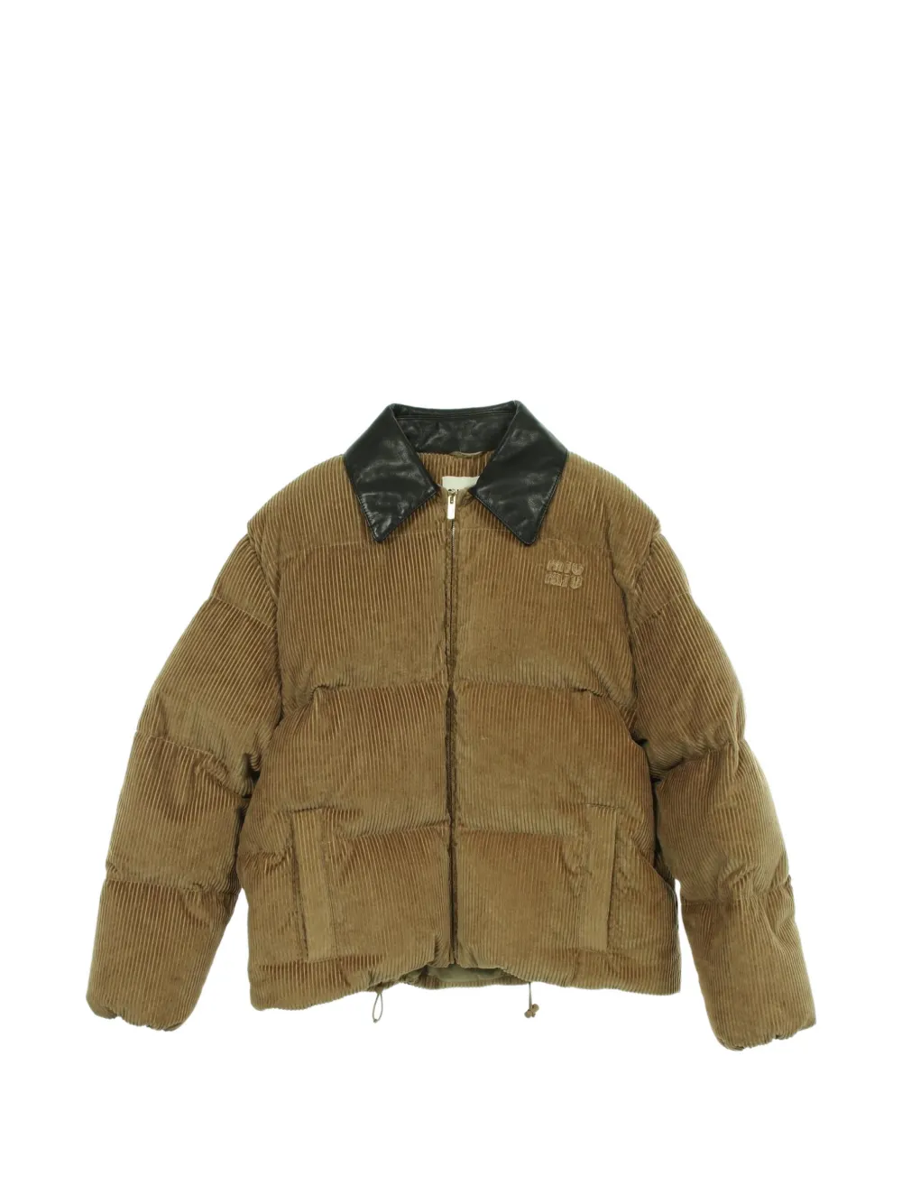Miu Miu Pre-Owned doudoune en velours côtelé (années 2020) - Marron