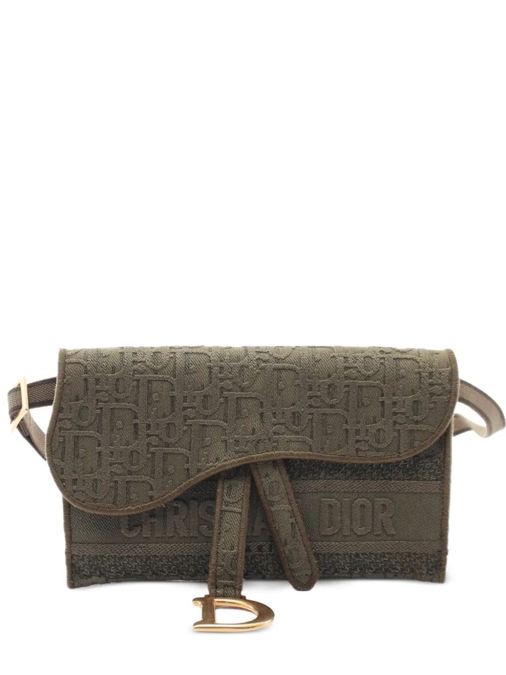 Christian Dior Pre-Owned sac banane Saddle Oblique monogrammé (années 2000) - Vert Christian Dior Pre-Owned sac banane Saddle Oblique monogrammé (années 2000) - Vert