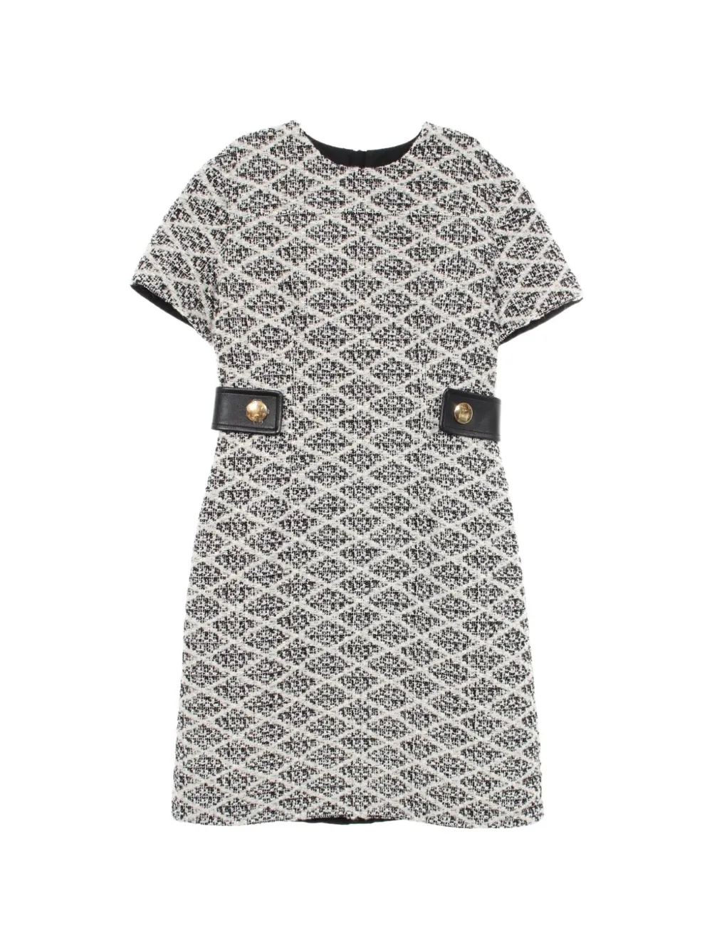 Louis Vuitton Pre-Owned robe mi-longue en tweed à carreaux (années 2010) - Blanc