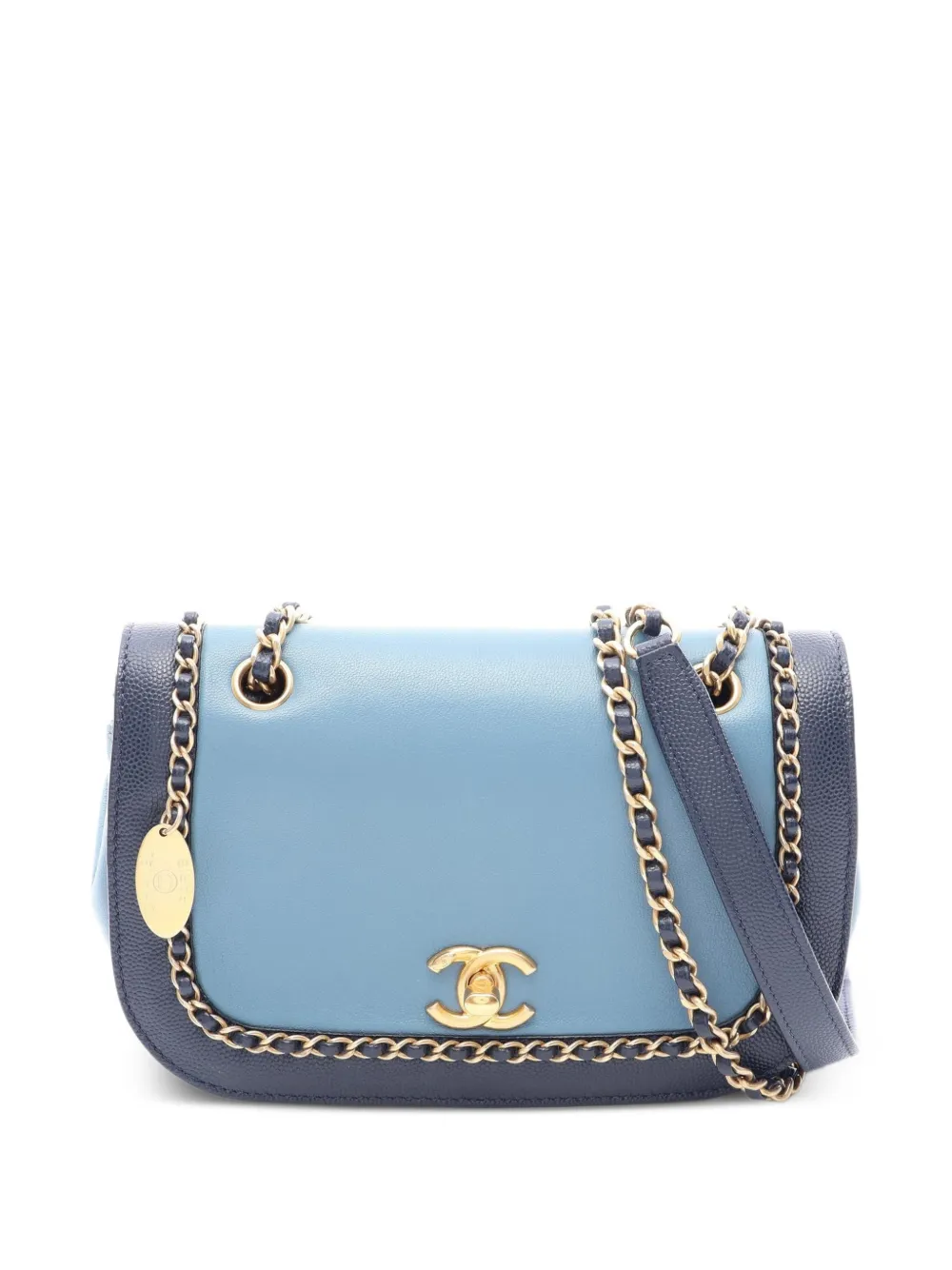 CHANEL Pre-Owned 2019 CC turn-lock chain shoulder bag - Blu
