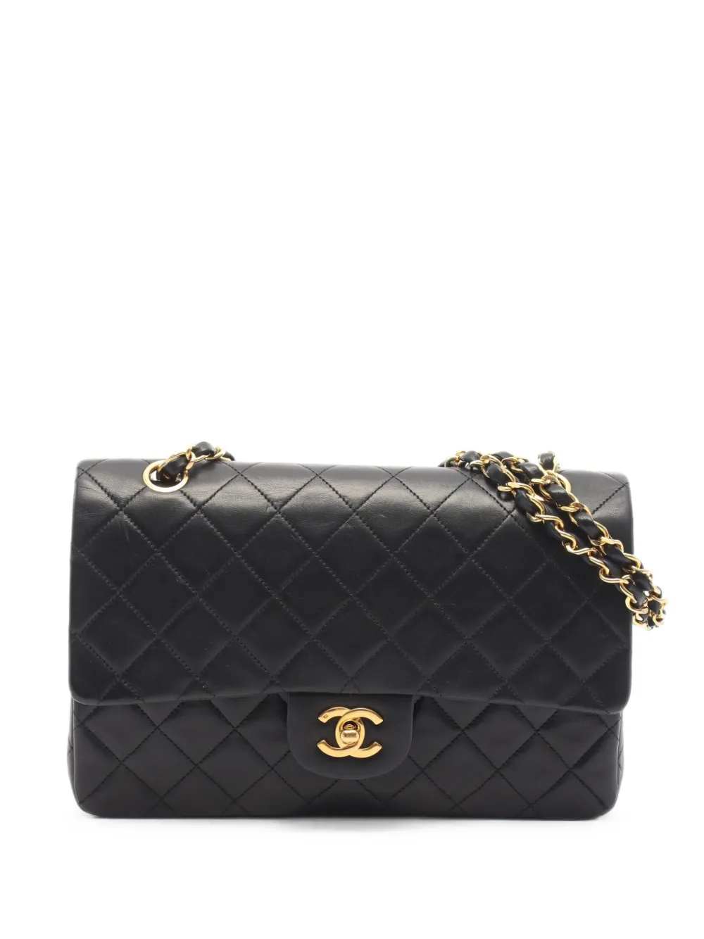 CHANEL Pre-Owned 1986-1988 Schultertasche mit Double Flap - Schwarz