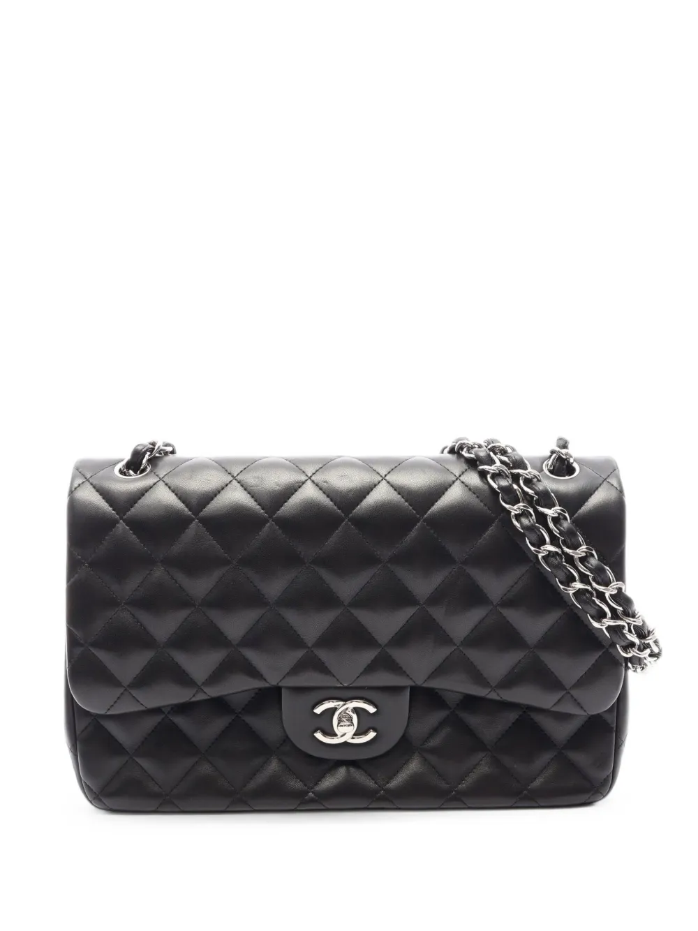 CHANEL Pre-Owned 2014 large Decamatlassé double flap shoulder bag - Nero