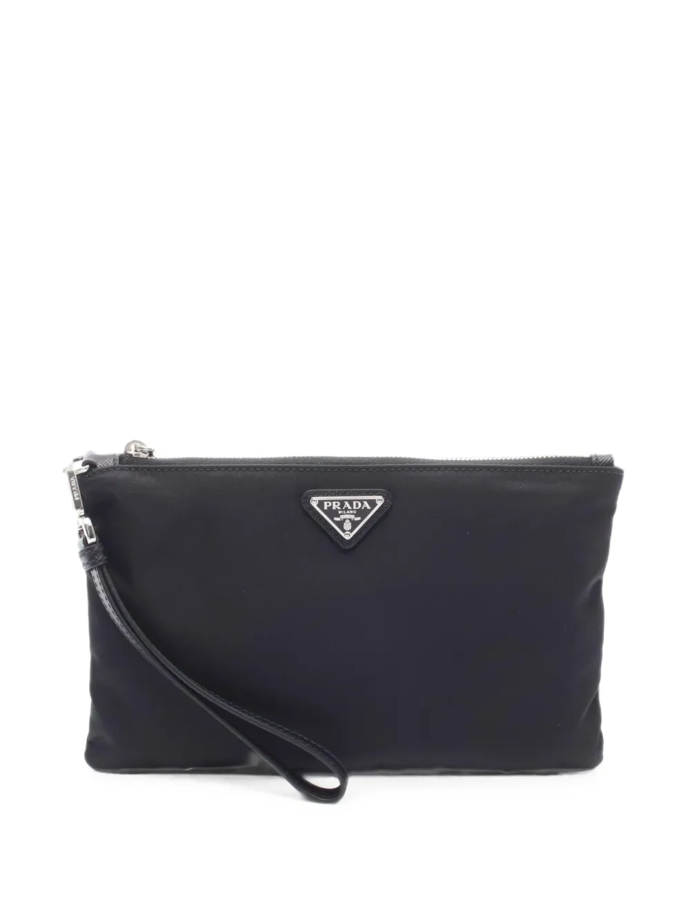 Prada Pre-Owned 2020s triangle logo pouch - Nero