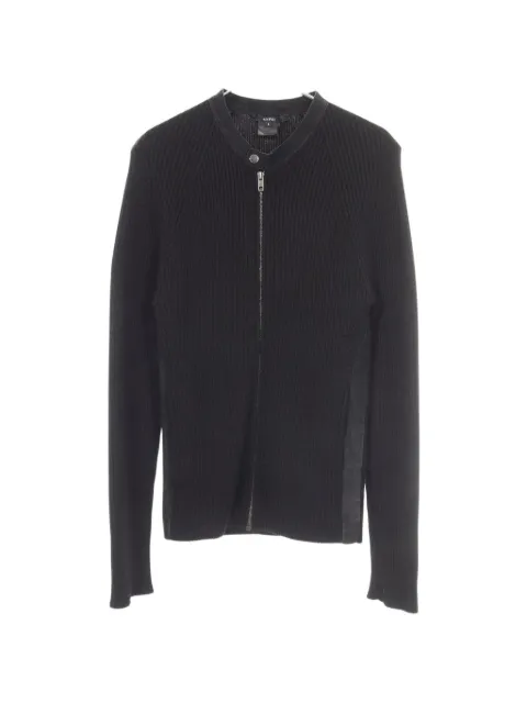 Gucci Pre-Owned 2000s zip-up suede-trim cardigan