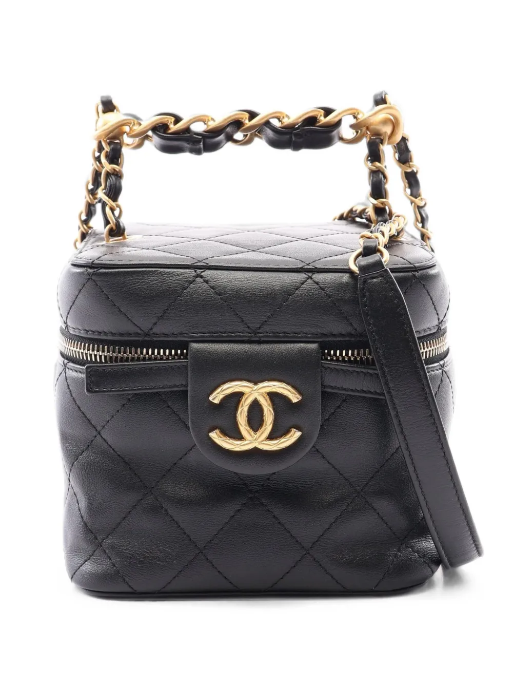 CHANEL Pre-Owned 2021 Vanity Matelassé-Mini-Tasche - Schwarz