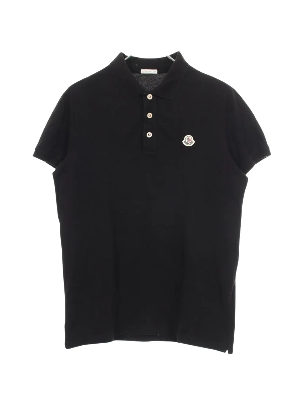 Pre-owned Moncler 2000s Logo-patch Polo Shirt In Black