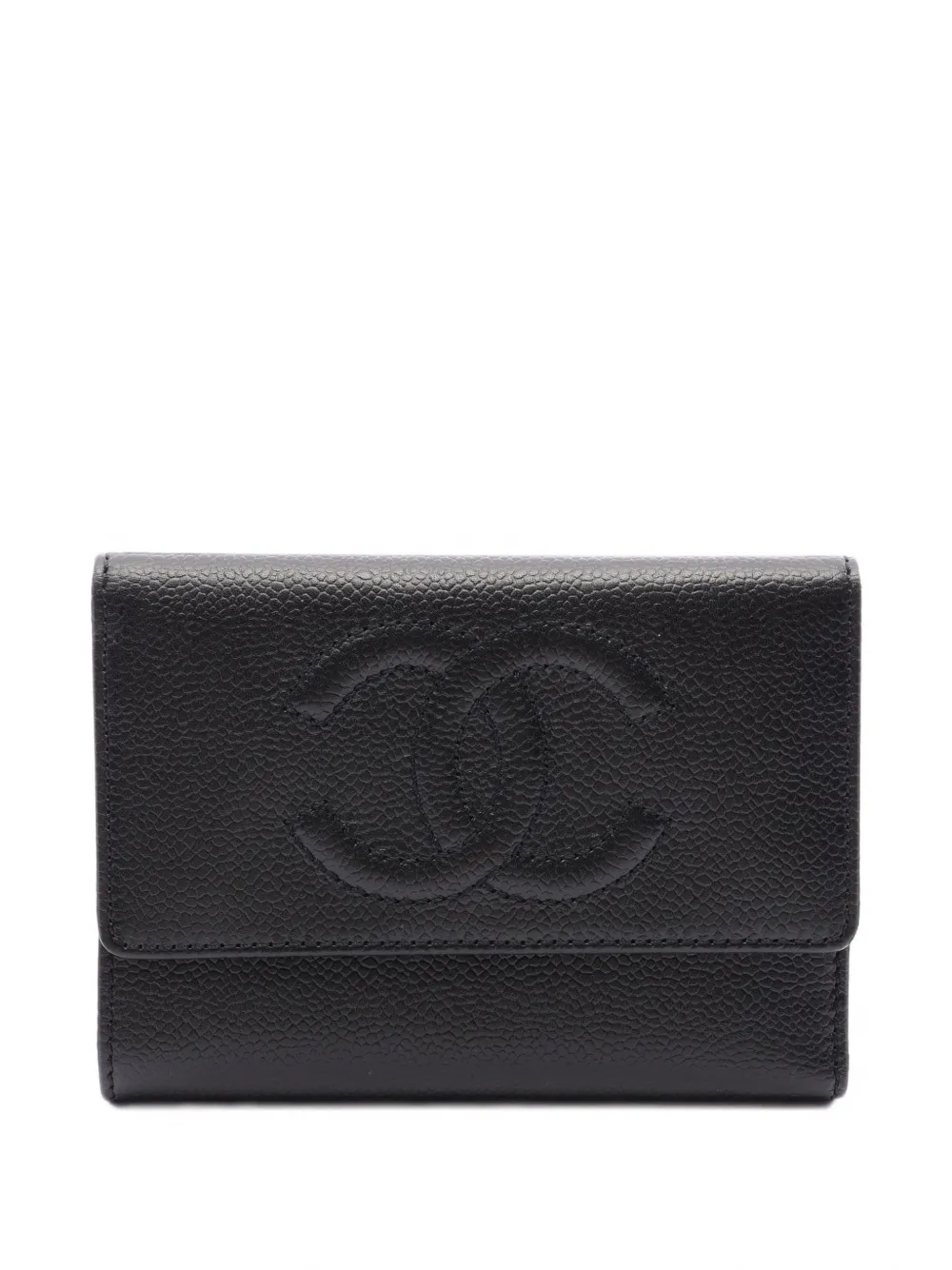 CHANEL Pre-Owned 1997-1999 Coco Mark trifold wallet - Black