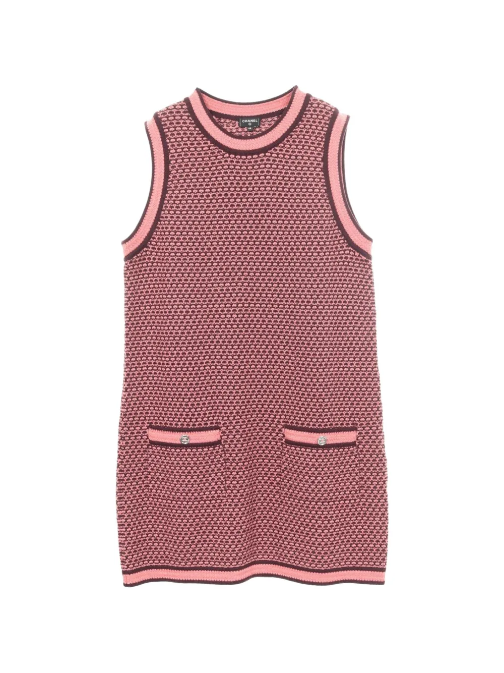 CHANEL Pre-Owned 1986-1988 Cocomark sleeveless knitted mini dress - Rosa
