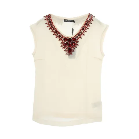 Dolce & Gabbana Pre-Owned crystal-embellished silk blouse