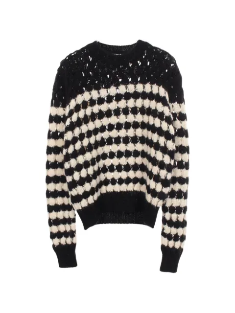 Saint Laurent Pre-Owned suéter de tejido grueso con motivo de rayas 2010