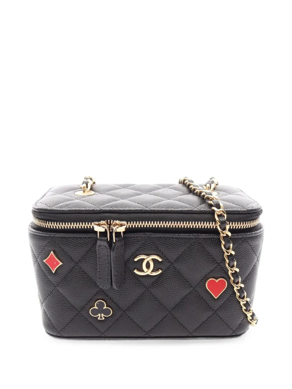 CHANEL Pre-Owned Trump motif Caviar leather shoulder bag - Nero
