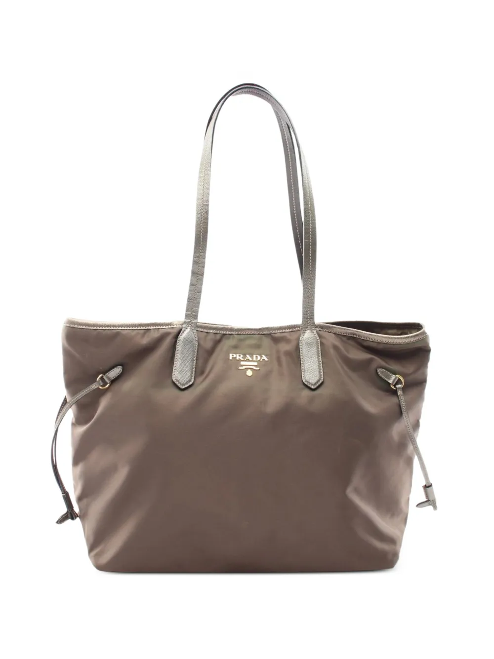 Prada Pre-Owned Borsa tote in tessuto e pelle Saffiano anni 2010 - Marrone