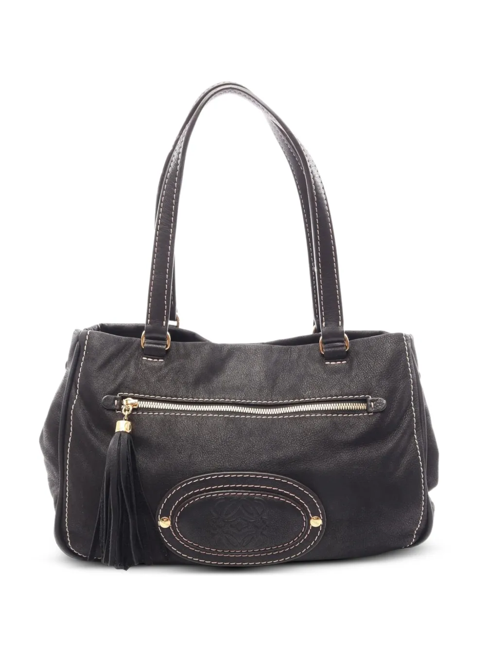 Loewe 2000s Madrid Anagram Shoulder Bag In Gray