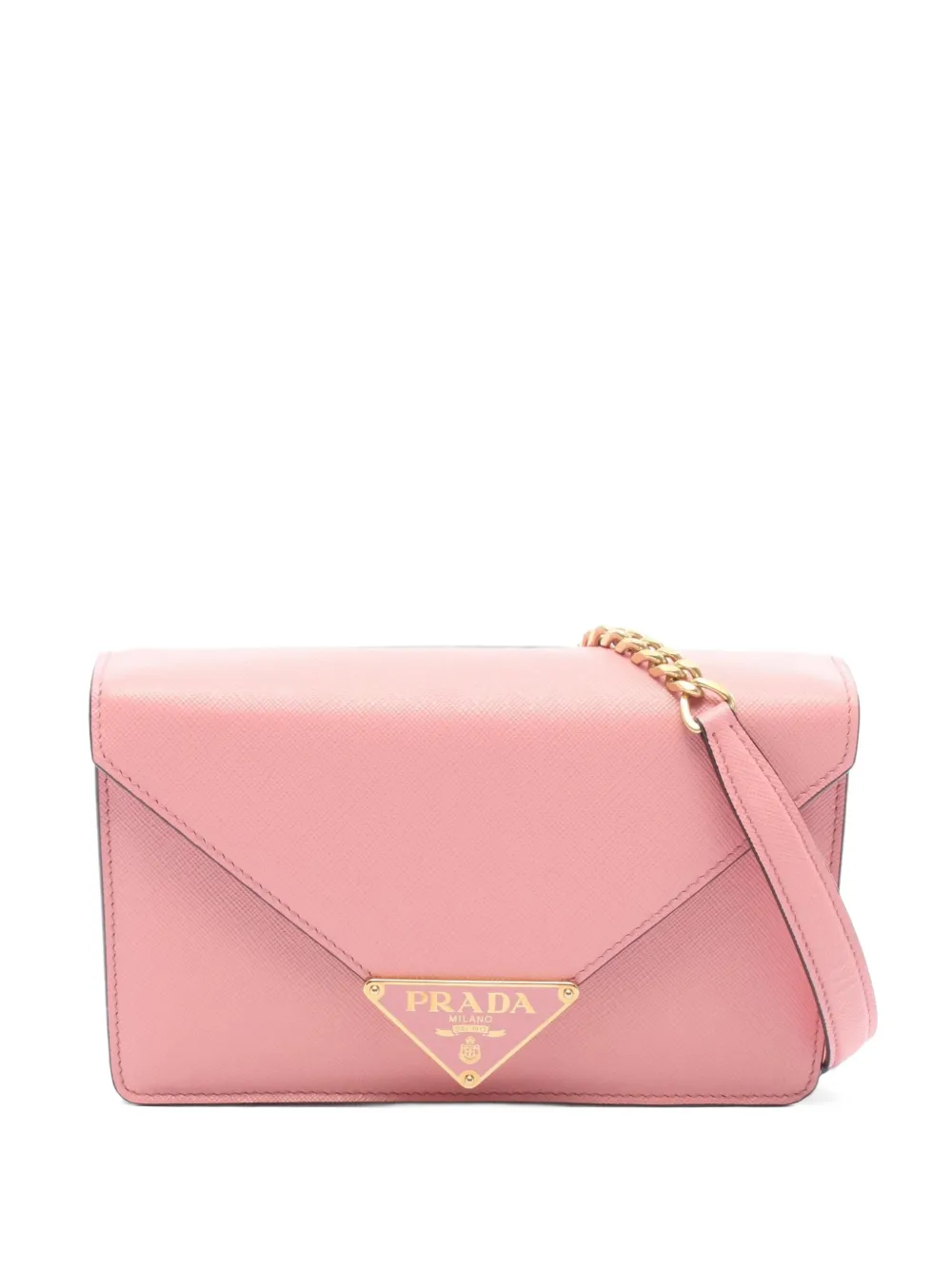 Prada Pre-Owned 2020s logo-plaque chain shoulder bag - Rosa