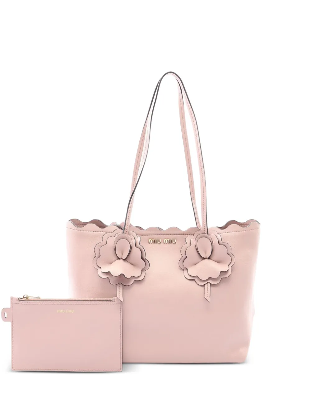 Miu Miu Pre-Owned 2010s floral-appliqué tote bag - Rosa