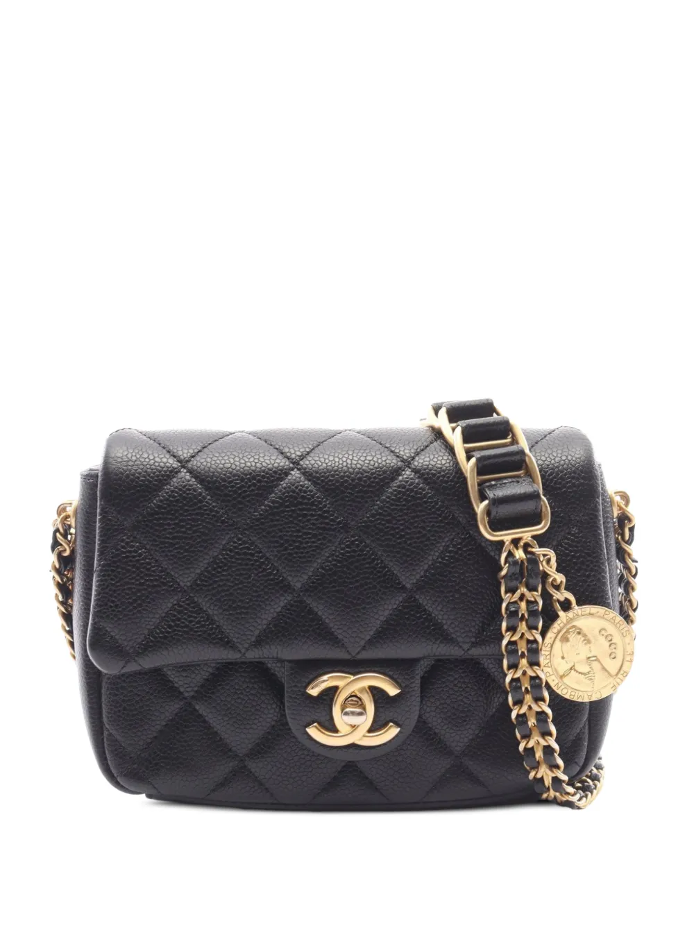 CHANEL Pre-Owned 2021s matelassé leather mini bag - Nero