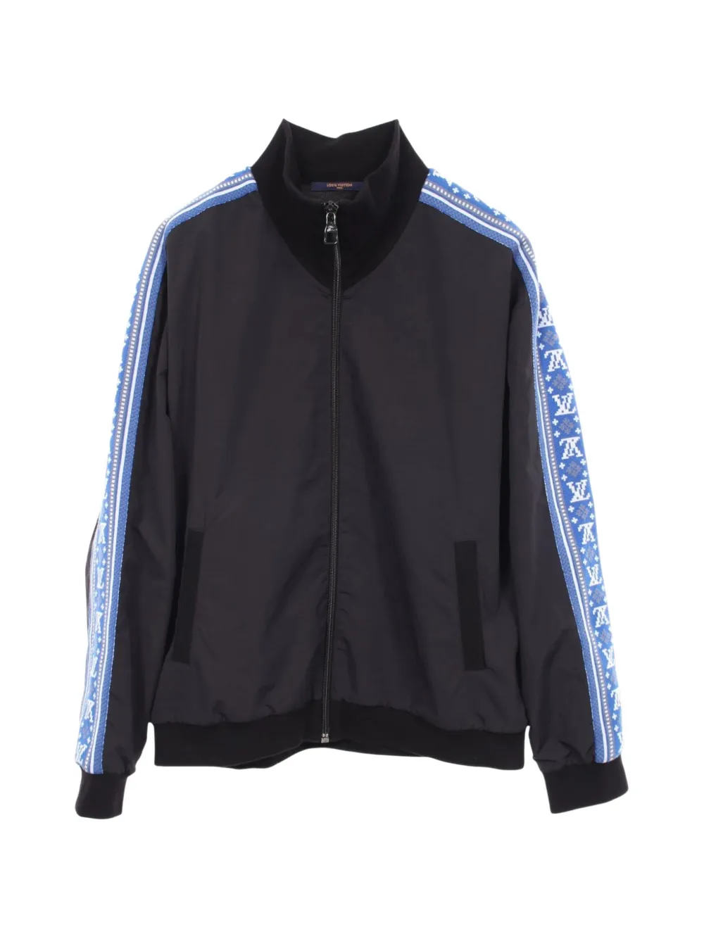 Louis Vuitton Pre-Owned veste bomber Fair Isle à rayures (années 2010) - Noir Louis Vuitton Pre-Owned veste bomber Fair Isle à rayures (années 2010) - Noir