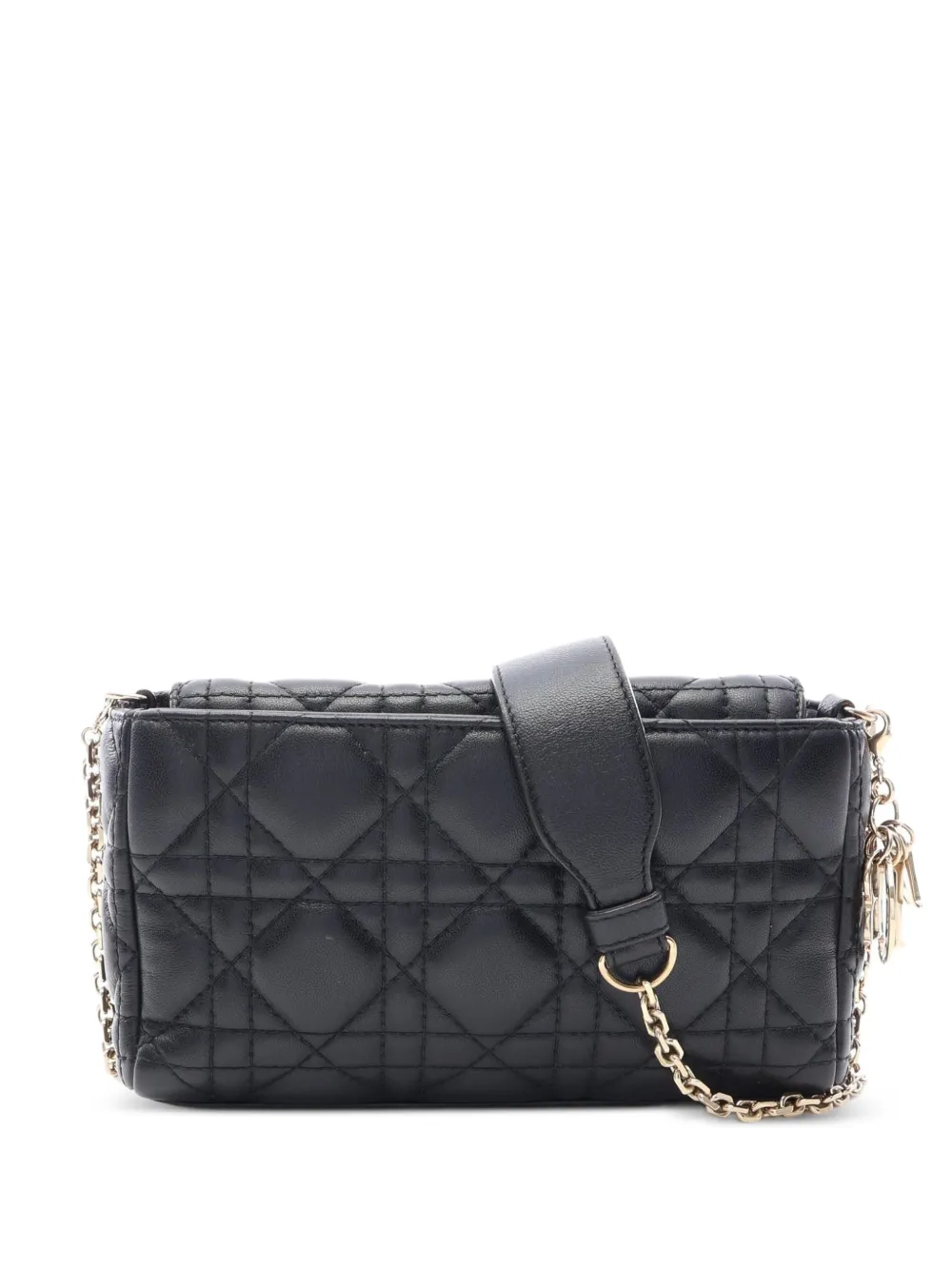 Christian Dior Pre-Owned 2010s Cannage Schultertasche mit Kettenriemen - Schwarz