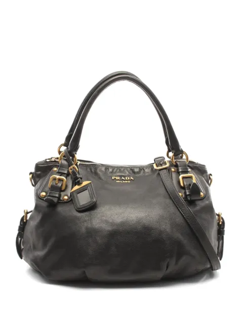 Prada Pre-Owned bolso shopper con placa del logo 2000