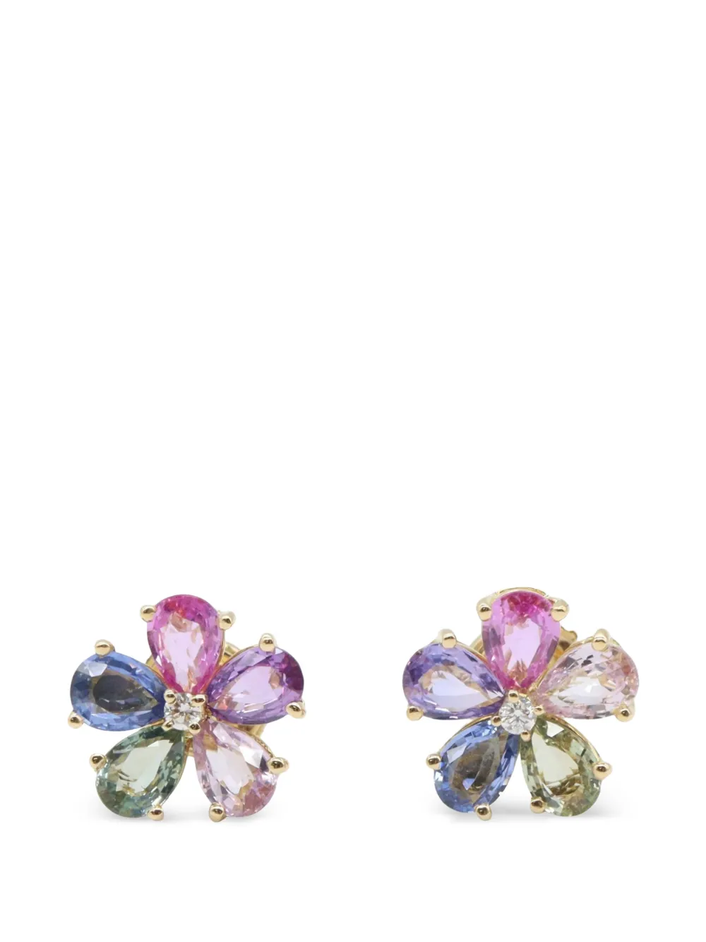Bvlgari Pre-Owned 2010s Flower Contrail Ohrringe mit Saphir - Gold