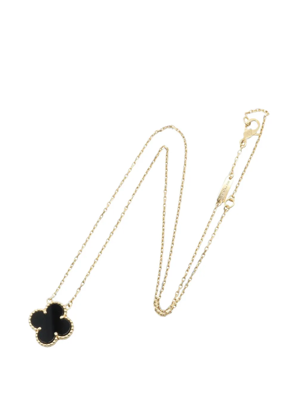 Van Cleef & Arpels Pre-Owned 2010s Vintage Alhambra Halskette mit Onyx - Gold