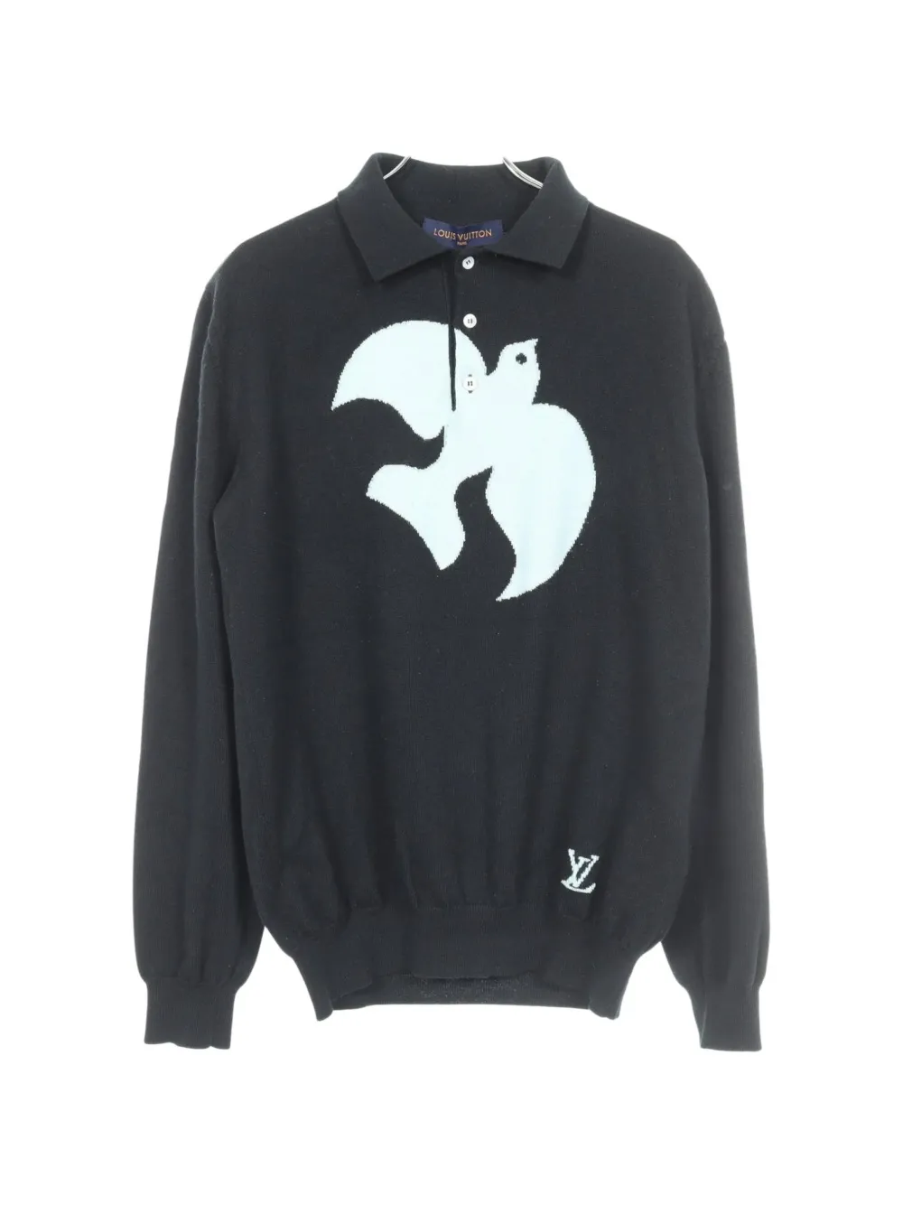 Louis Vuitton Pre-Owned pull à motif oiseau en jacquard (années 2000) - Noir Louis Vuitton Pre-Owned pull à motif oiseau en jacquard (années 2000) - Noir