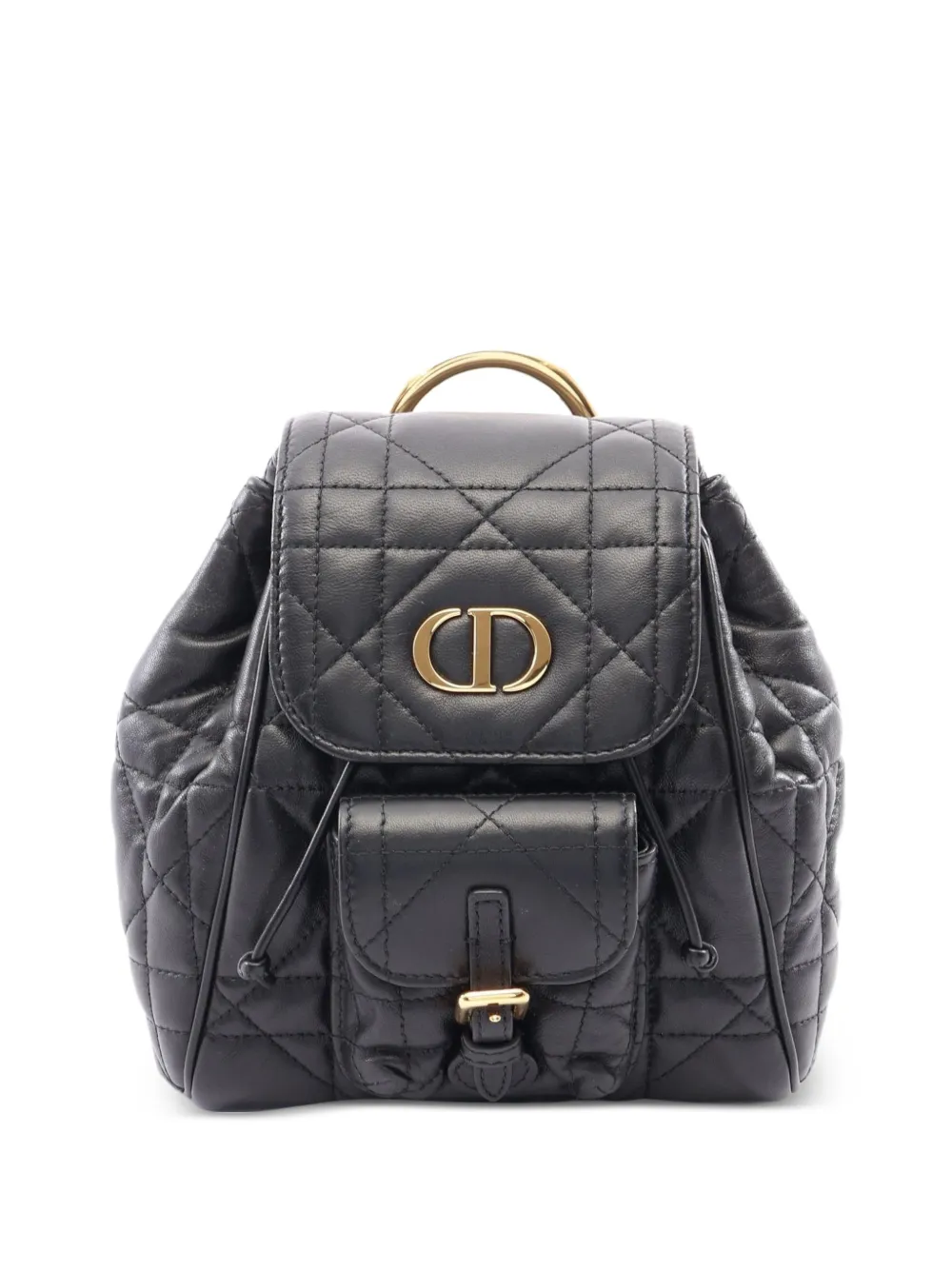 Christian Dior Pre-Owned 2010s kleiner Caro Macro Cannage Rucksack - Schwarz