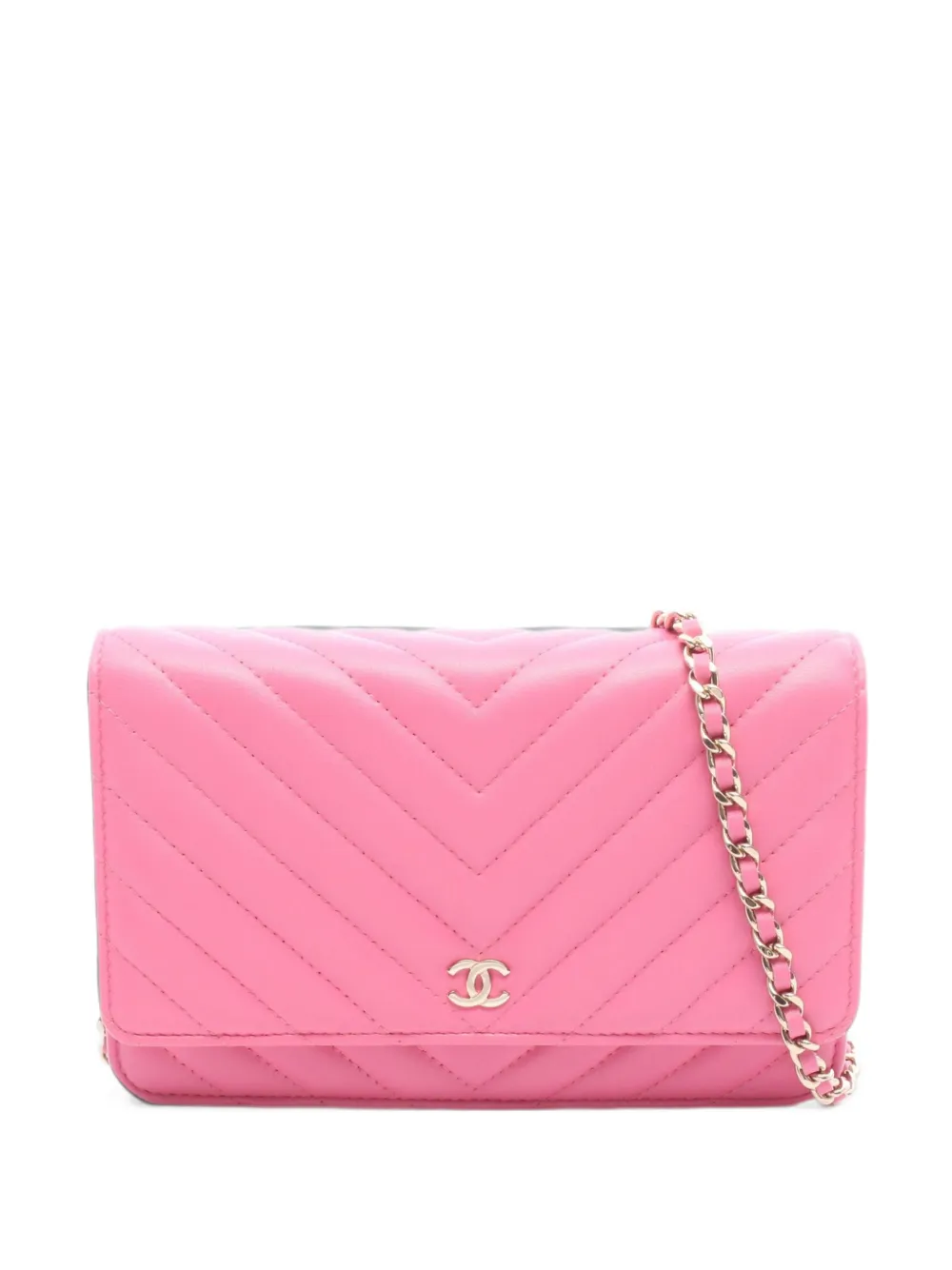 CHANEL Pre-Owned 2019 Chevron V-stitch mini bag - Rosa