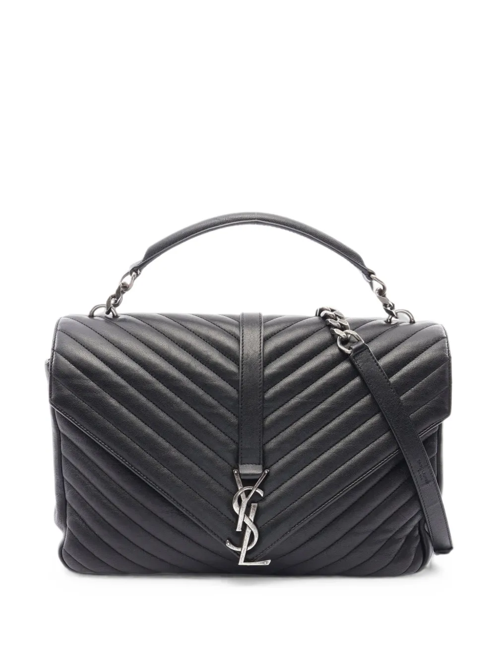 Saint Laurent Pre-Owned cabas en cuir monogrammé (années 2000) - Noir